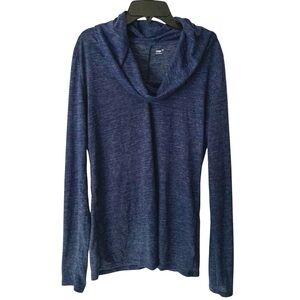 Gap Cowl Neck Long Sleeve Tee Blue Medium